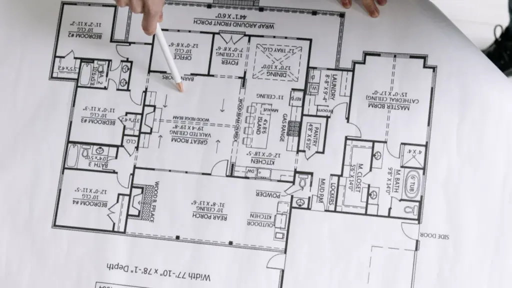 Custom home floor plan reviewed during the LOYL Construction planning phase