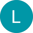 Teal profile icon with white letter L