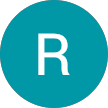 Teal profile icon with white letter R